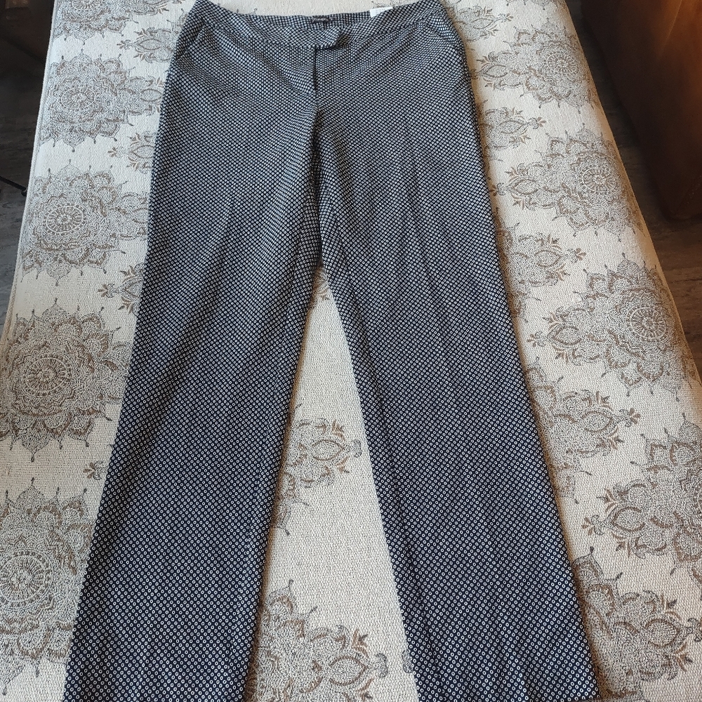 NWT J. McLaughlin Black off White Birdseye dress pants WMS 10